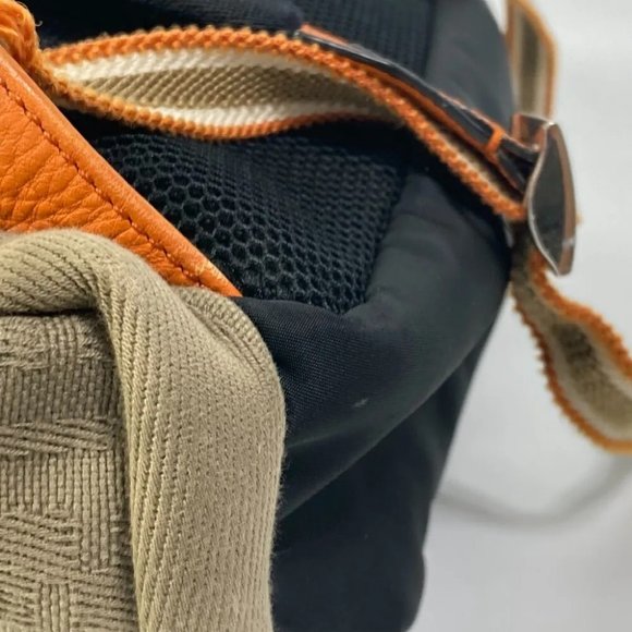 Auth FENDI 7VZ048 Backpack Zucca multi Bag Backpack Black/orange x khaki - Picture 13 of 16